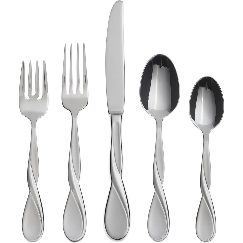 Oneida Flatware Aquarius Satin 18/10 Silverware Set for 1, 5-Piece
